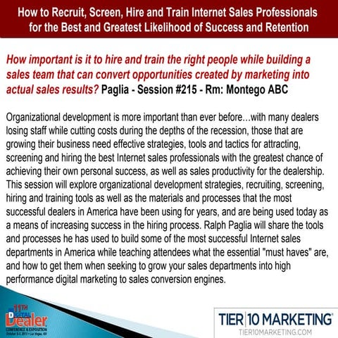 Digital Dealer Recruit Screen Hire Workshop