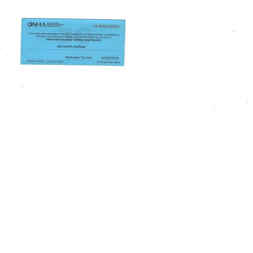 OSHA 30 Card | PDF