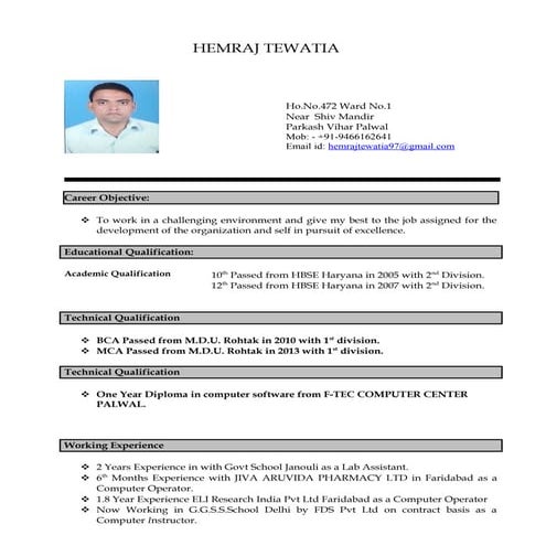 hemraj resume