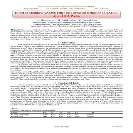 Effect of Modified AA5356 Filler on Corrosion Behavior of AA6061 Alloy GTA Welds