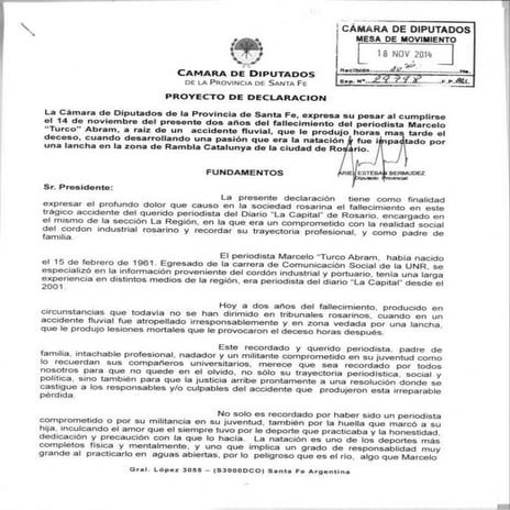 Aniversario del fallecimiento del periodista Marcelo “Turco” Abram