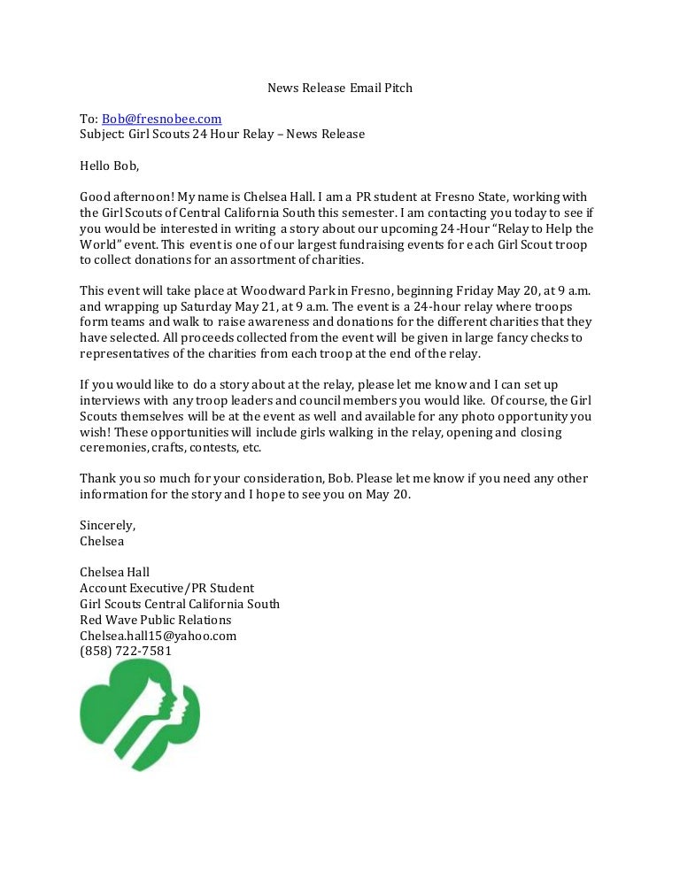 News Release Email Pitch