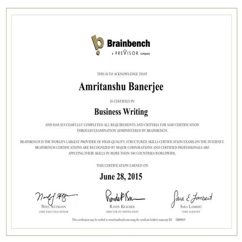 Business Writing - Brainbench