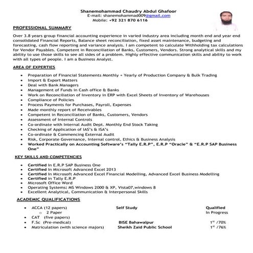 Shanemohammad Chaudry Abdul G cv July 16