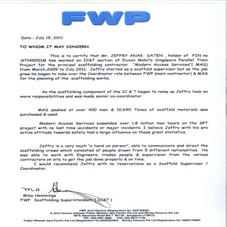 FWP TESTIMONIAL | PDF
