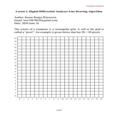 Digital Differential Analyzer Line Drawing Algorithm | PDF