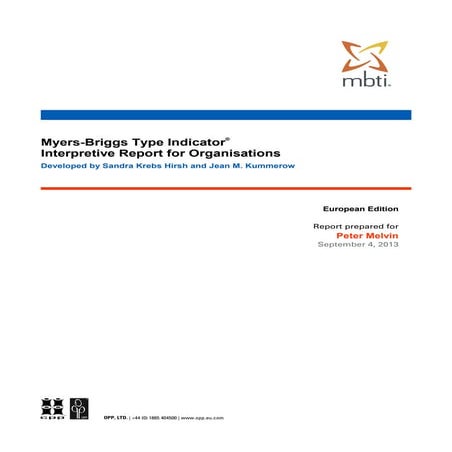 6. MBTI Interpretive Leadership Profile - Peter Melvin Mbti