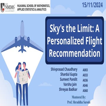 Recommendation System on Airline based on reviews and ratings