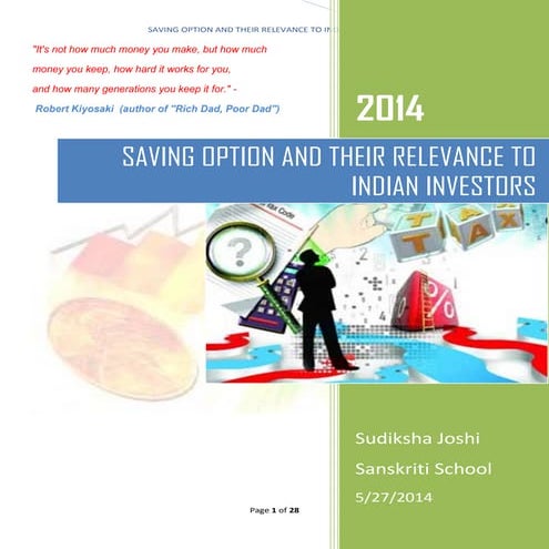 Report 1 - Saving Options   & Investments  