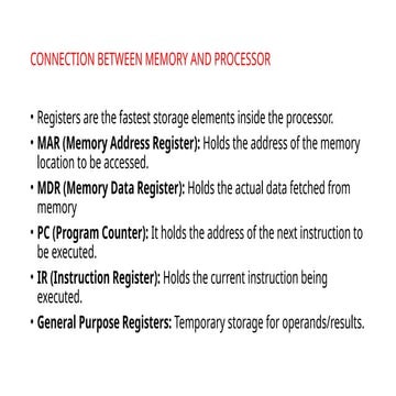 connection between memory and Processor. | PPTX