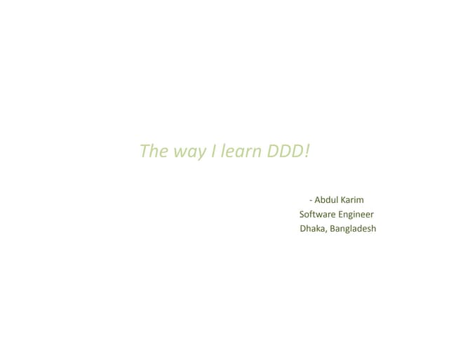 How to Implement Domain Driven Design  in Real Life SDLC