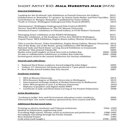 MHM Short Artist BIO 2015