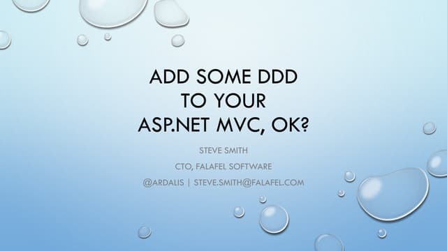 Add Some DDD to Your ASP.NET MVC, OK?