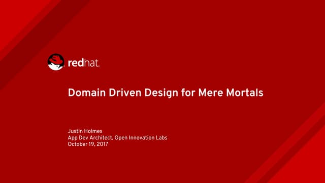 Domain Driven Design for Mere Mortals