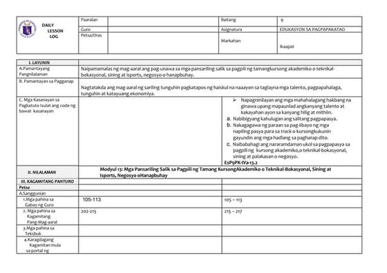 Esp Grade 9 Module 13 Session 1 Pdf