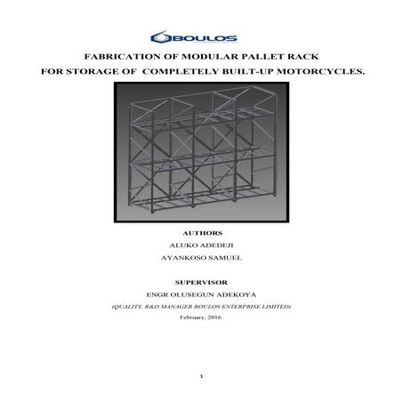 Motorcycle Pallet Rack Project Report | PDF
