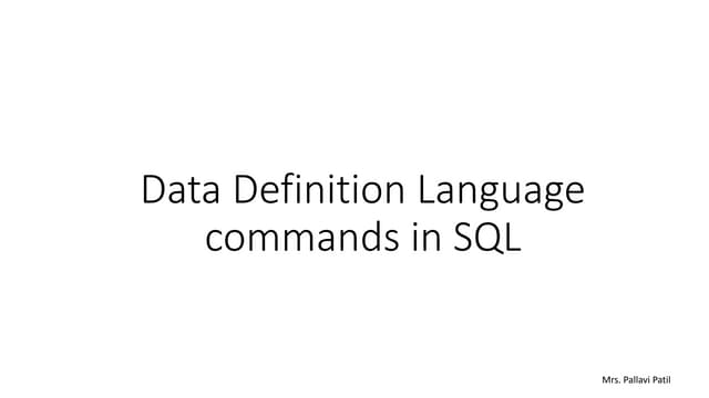 SQL: Data Definition Language commands.pptx