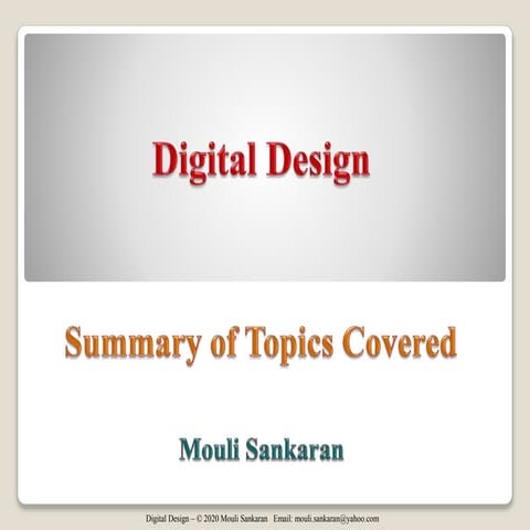  Digital Design Course Summary