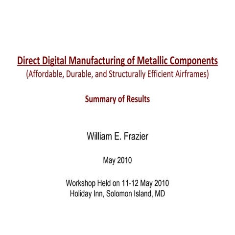 Ddm Workshop Summary 052810