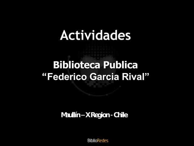 Actividades Biblioteca "Publica Fed...