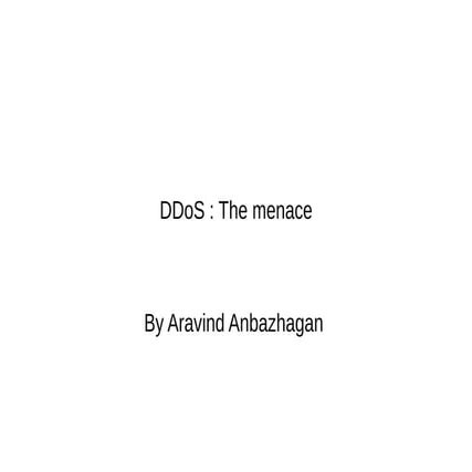 DDoS - unstoppable menace