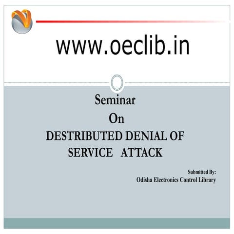 Destributed denial of service attack ppt