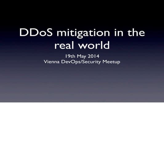 DDoS mitigation in the real world