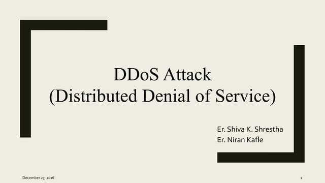 DDoS - Distributed Denial of Service