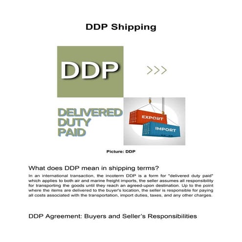 AV e-Duniya's Perspective on DDP shipping International Trade | PDF