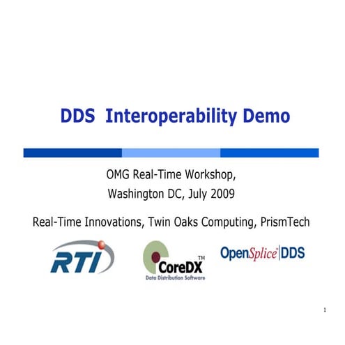 OMG DDS Interoperability Demo 2009