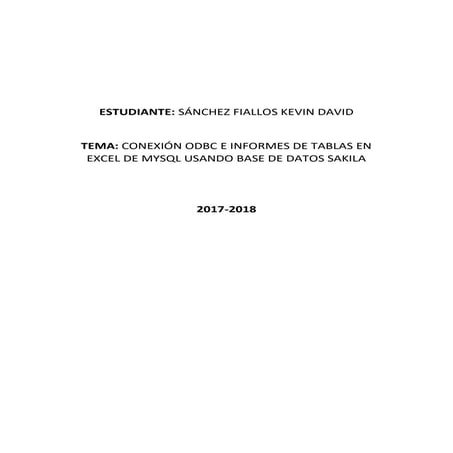 TABLAS EN EXCEL DE MYSQL USANDO BASE DE DATOS SAKILA