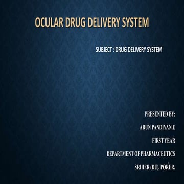 Ocular Drug Delivery System