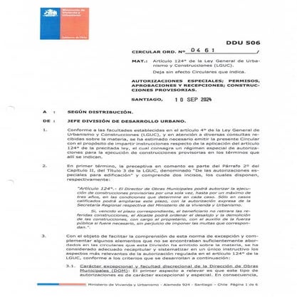 Obras provisorias desmontables en Chile, normativa DDU 506 | PDF
