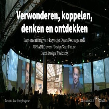 Presentatie Daan Roosegaarde tijdens Dutch Design Week 2015: Verwonderen, kop...