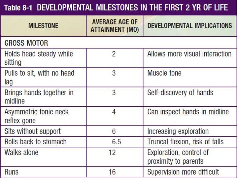 developmental milestones nelson denver milestone chart