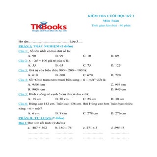 Đề số 8 kiểm tra môn Toán học kỳ 1 ...