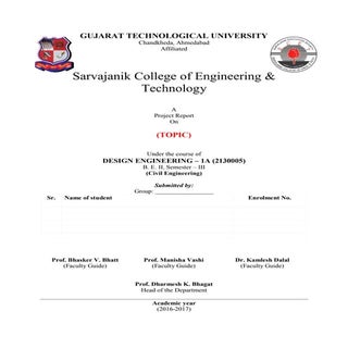 Design Engineering 1A Report Template