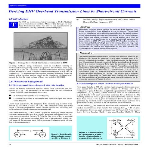 De icing of high voltage lines
