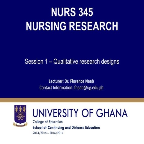 Qualitative research design in nursing research