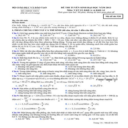 De thi-dai-hoc-mon-ly-khoi-a-a1-2013-ma-de-528