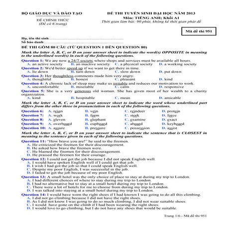 De thi-dai-hoc-mon-tieng-anh-khoi-a1-2013-ma-de-951