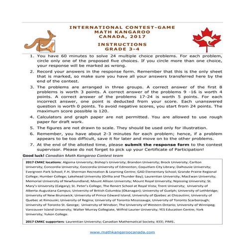 Đề thi Toán quốc tế Kangaroo (IKMC) lớp 3-4 năm 2017