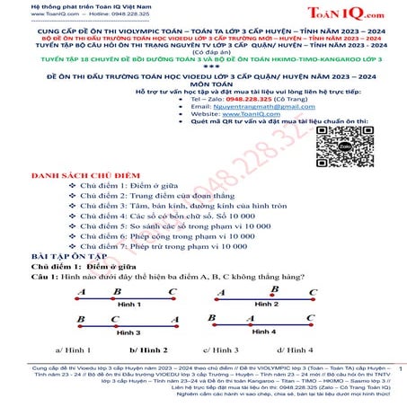 Đề thi VIOEDU lớp 3 cấp Huyện năm 2023 - 2024 ôn theo chủ điểm