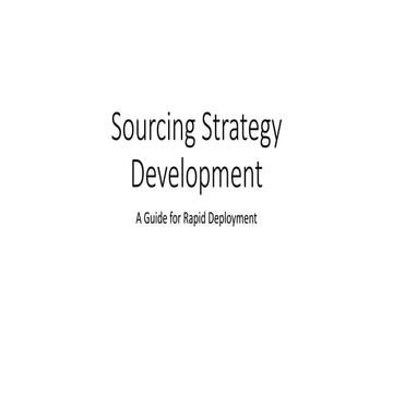 Sourcing Strategy Development