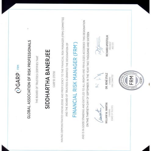 FRM certificate | PDF