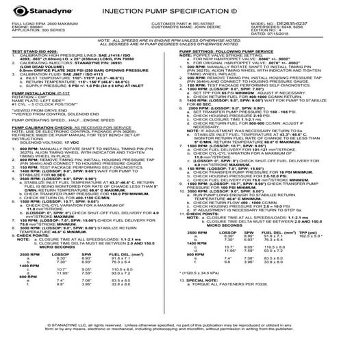 BOMBA STANADYNE DE2635-6237 RE-557897 JOHN DEERE 