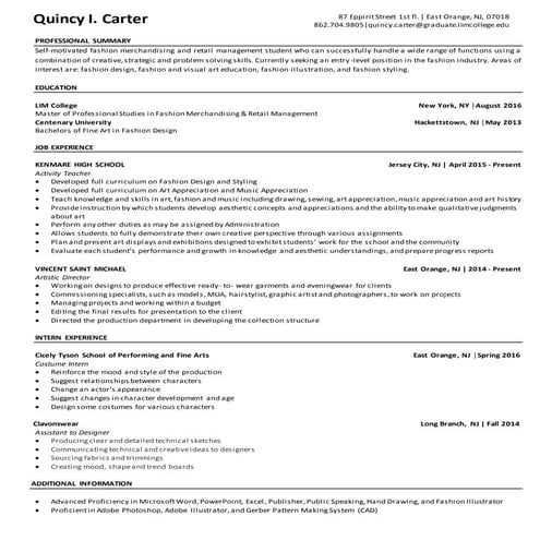Master's Resume