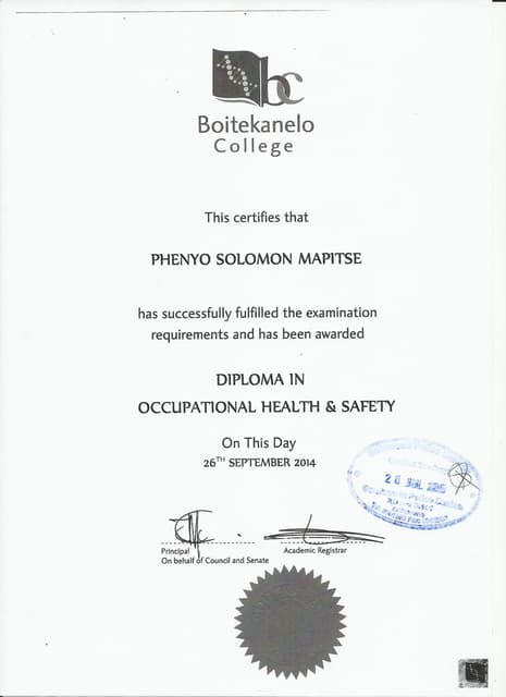 ohs certificate bcit