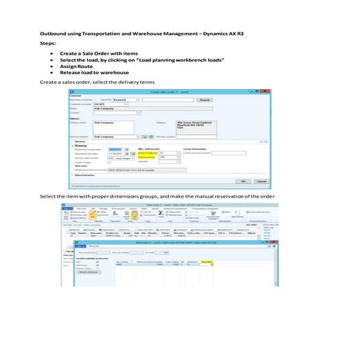 Outbound using Trasnporation and Warehouse Management R3