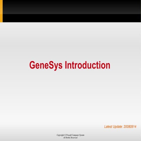 GeneSys Introduction | PDF